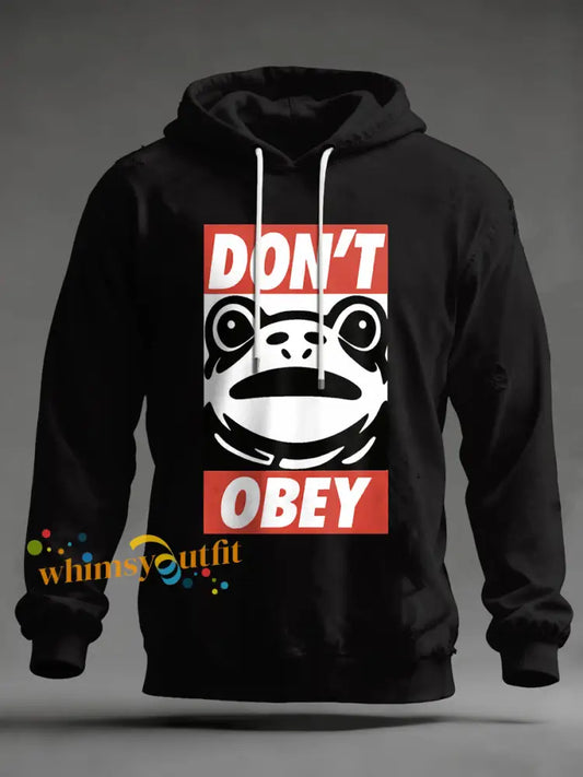 Men’s Polish Frog Print Hoodie Black / S