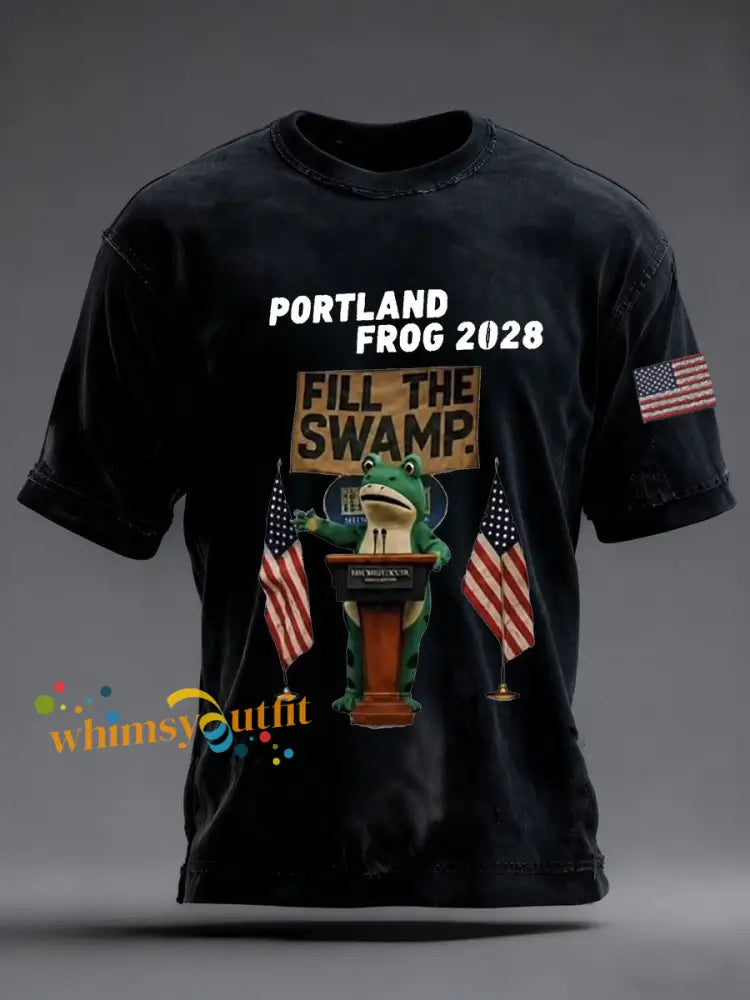 Men’s Portland Frog 2028 Short-sleeved T-shirt Black / S