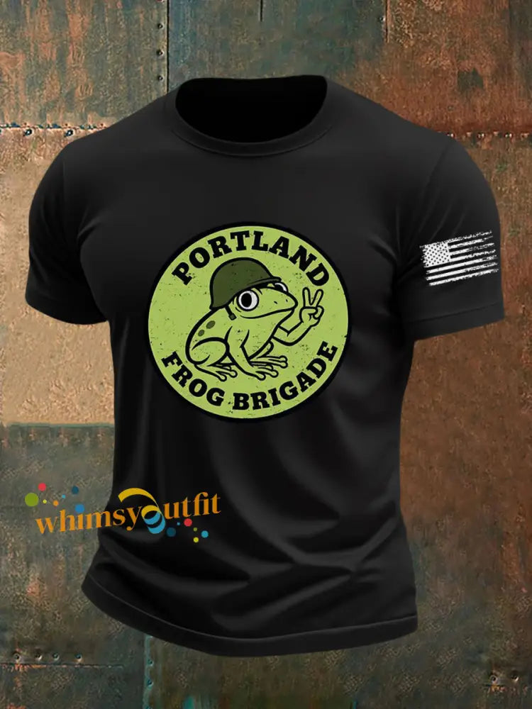 Men’s Portland Frog Brigade Printed T-shirt Black / S