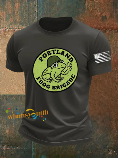 Men’s Portland Frog Brigade Printed T-shirt Dark Gray / S
