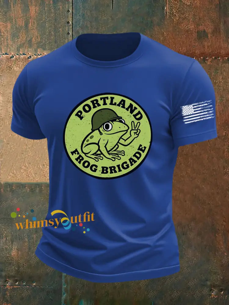 Men’s Portland Frog Brigade Printed T-shirt Royal Blue / S