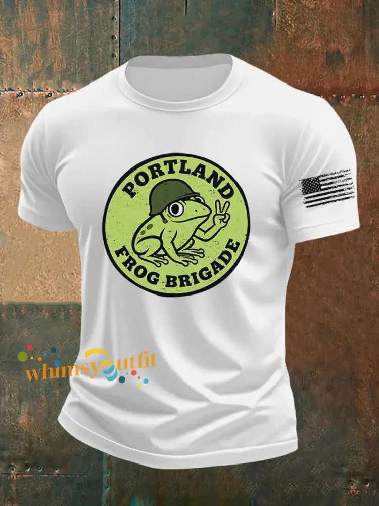 Men’s Portland Frog Brigade Printed T-shirt White / S