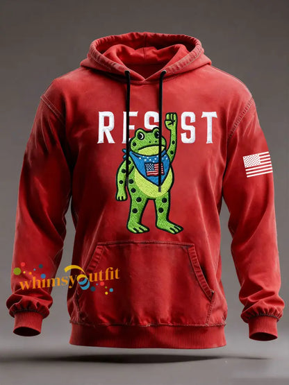 Men’s Portland Frog Resist Oversized Drop-Shoulder Hoodie With Pockets Red / S