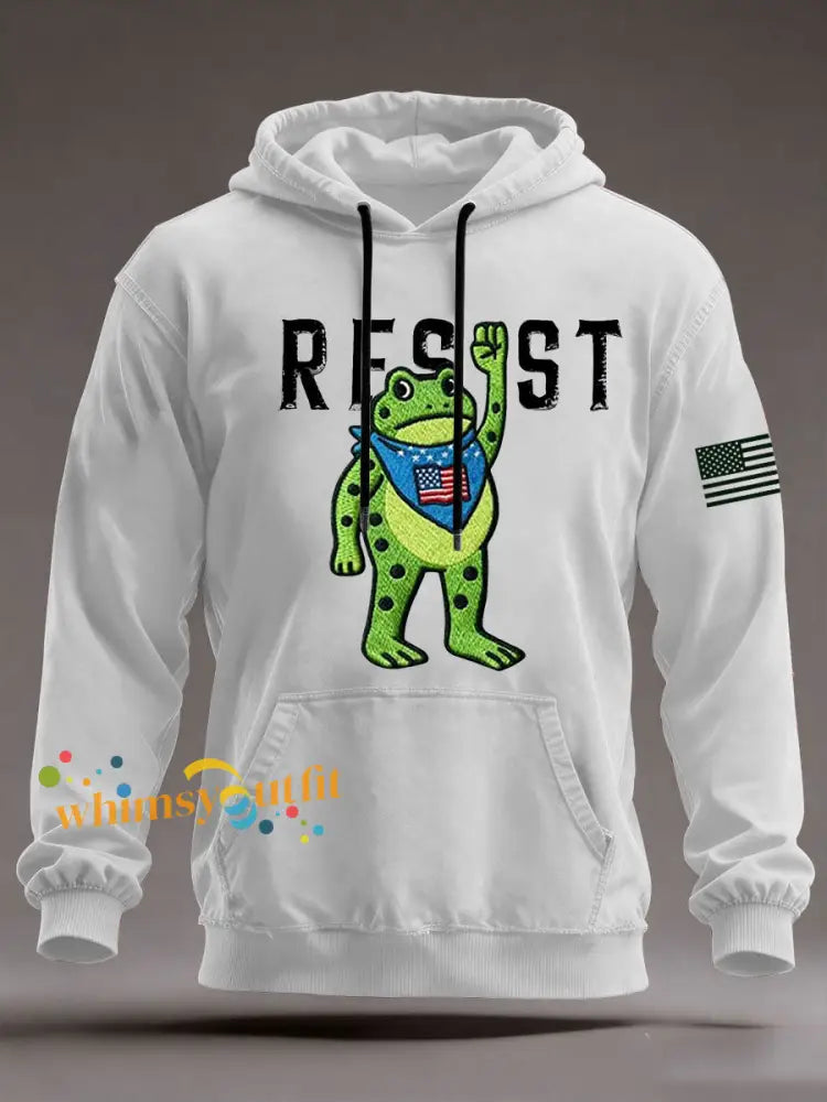 Men’s Portland Frog Resist Oversized Drop-Shoulder Hoodie With Pockets White / S