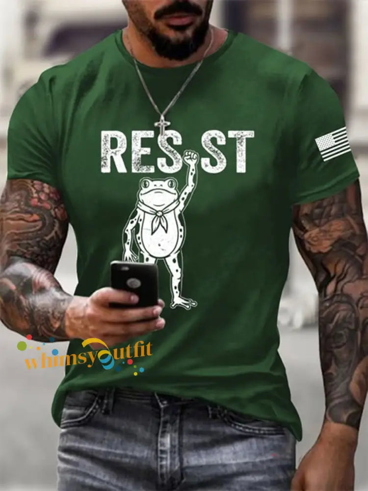 Men’s Portland Frog Short-sleeved T-shirt Dark Green / S