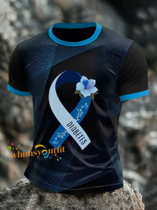 Men’s Prostate Cancer Awareness Blue Morning Glory T Shirts As picture / S
