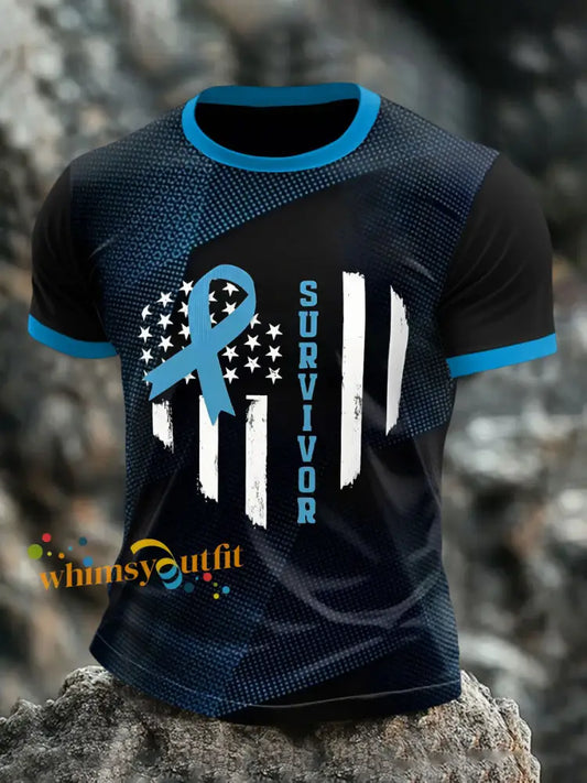 Men’s Prostate Cancer Awareness Flag T Shirts As picture / S