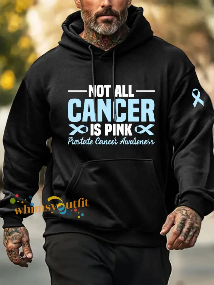 Men’s Prostate Cancer Awareness Print Casual Sweatshirt Black / S