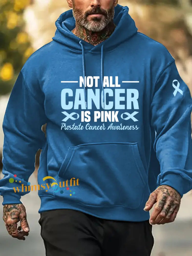 Men’s Prostate Cancer Awareness Print Casual Sweatshirt Blue / S