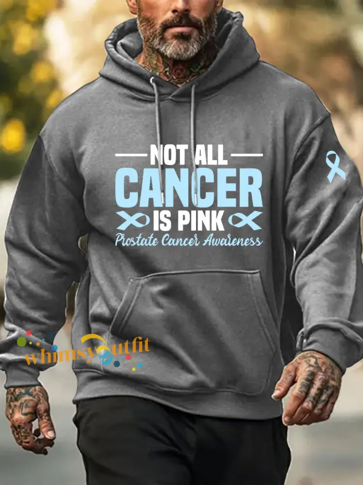 Men’s Prostate Cancer Awareness Print Casual Sweatshirt Gray / S