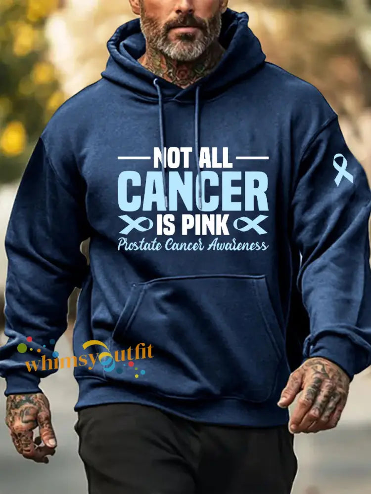 Men’s Prostate Cancer Awareness Print Casual Sweatshirt Navy Blue / S