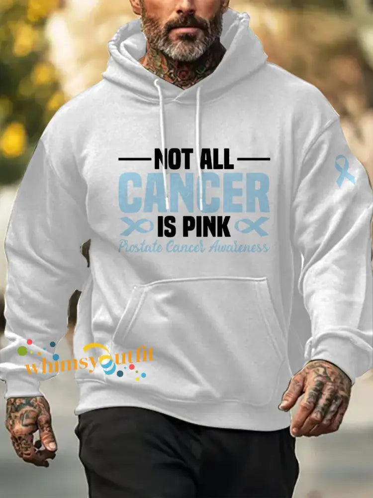 Men’s Prostate Cancer Awareness Print Casual Sweatshirt White / S