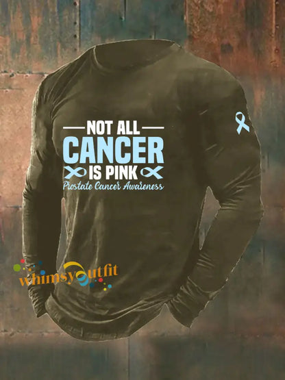 Men’s Prostate Cancer Awareness Print Casual T Shirt Army Green / S