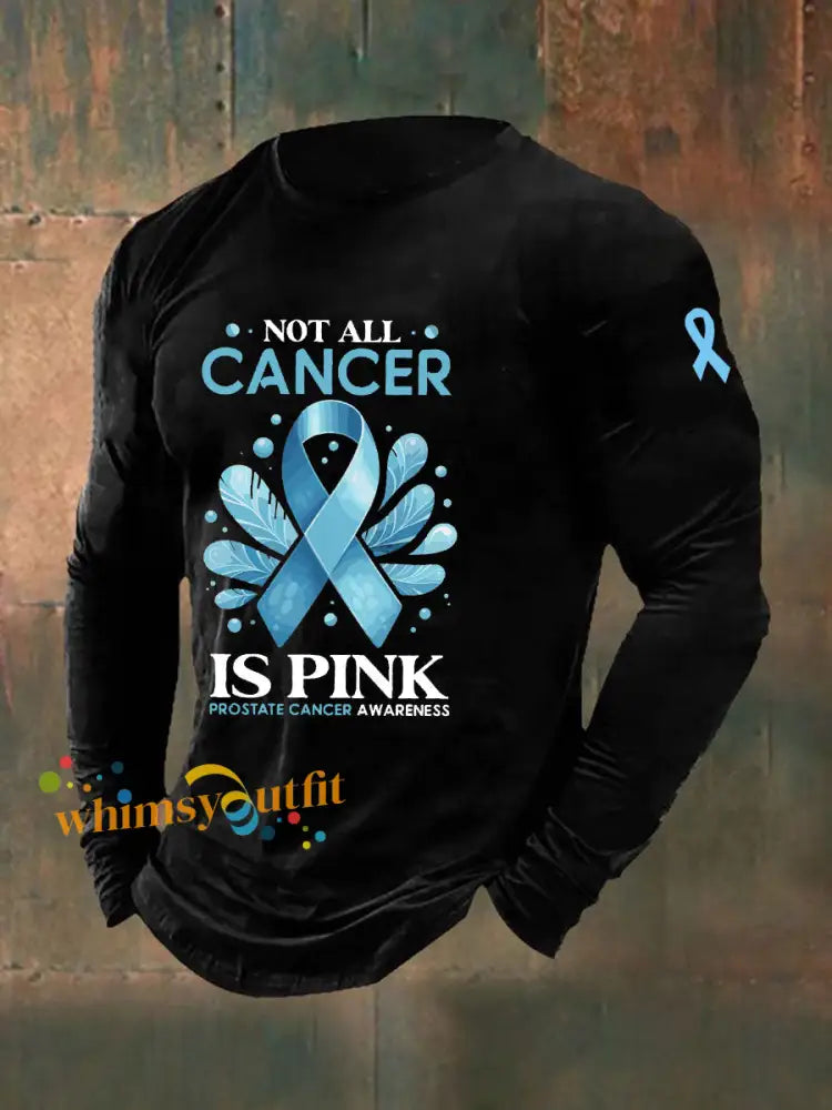 Men’s Prostate Cancer Awareness Print Casual T Shirt Black / S