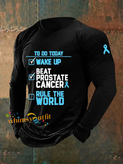 Men’s Prostate Cancer Awareness Print Casual T Shirt Black / S