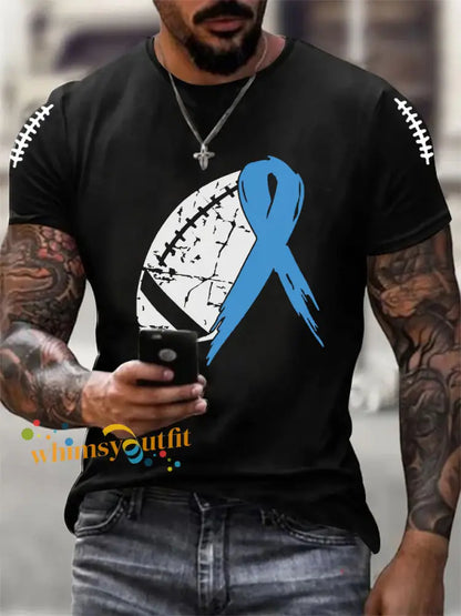 Men’s Prostate Cancer Awareness Print Casual T Shirt Black / S