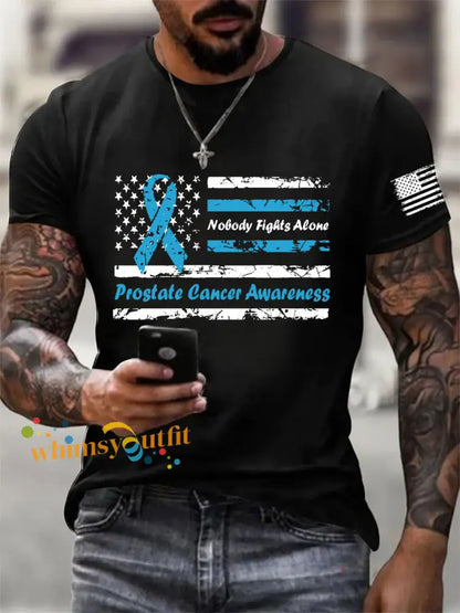 Men’s Prostate Cancer Awareness Print Casual T Shirt Black / S