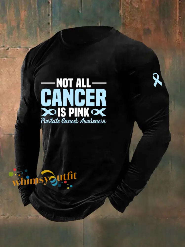 Men’s Prostate Cancer Awareness Print Casual T Shirt Black / S