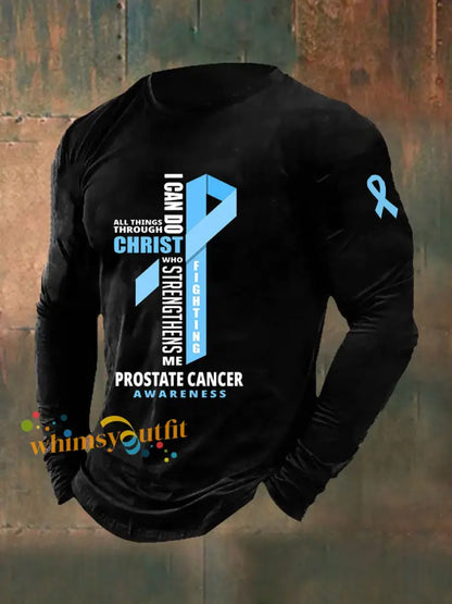 Men’s Prostate Cancer Awareness Print Casual T Shirt Black / S