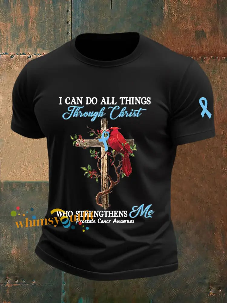 Men’s Prostate Cancer Awareness Print Casual T Shirt Black / S