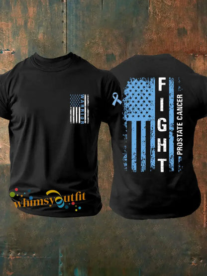 Men’s Prostate Cancer Awareness Print Casual T Shirt Black / S
