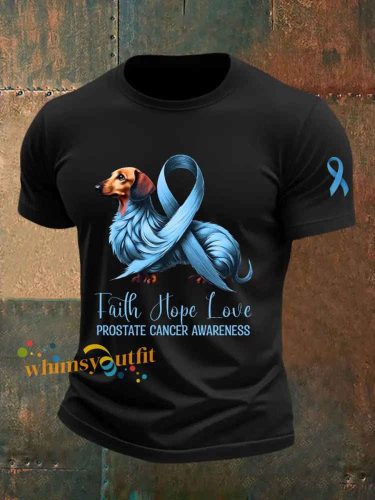 Men’s Prostate Cancer Awareness Print Casual T Shirt Black / S