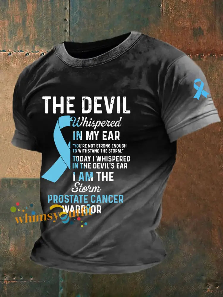 Men’s Prostate Cancer Awareness Print Casual T Shirt Black / S