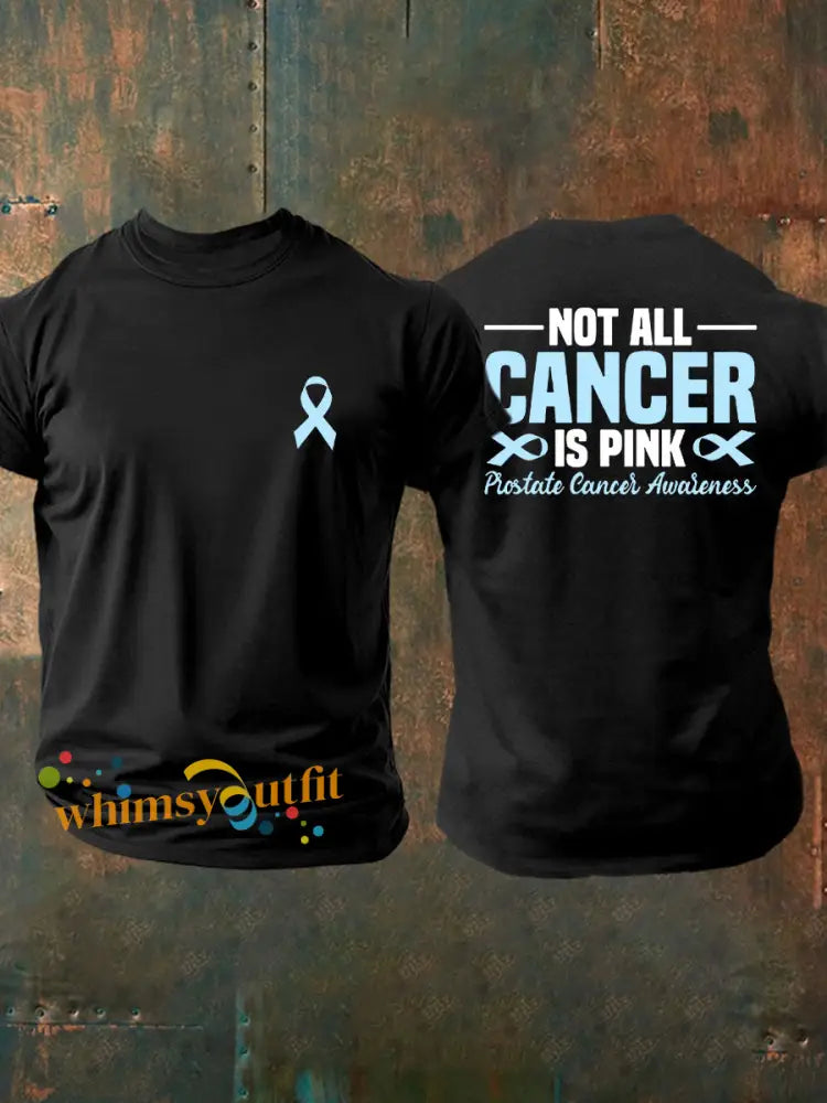 Men’s Prostate Cancer Awareness Print Casual T Shirt Black / S