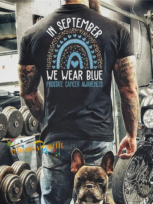 Men’s Prostate Cancer Awareness Print Casual T Shirt Black / S