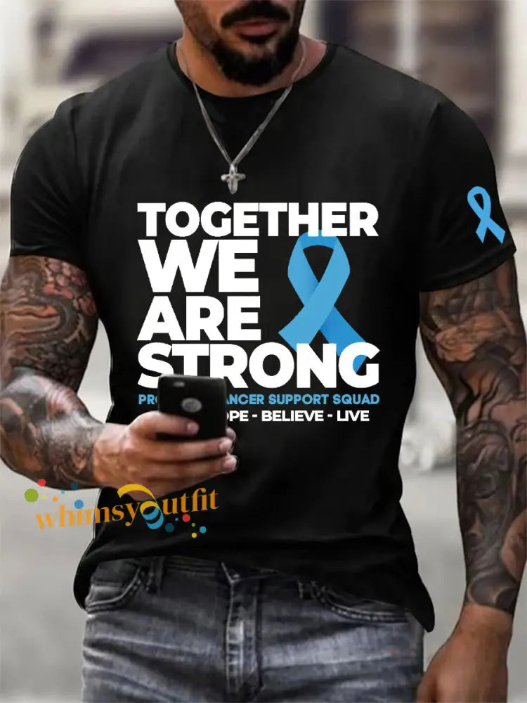 Men’s Prostate Cancer Awareness Print Casual T Shirt Black / S