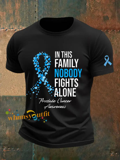 Men’s Prostate Cancer Awareness Print Casual T Shirt Black / S