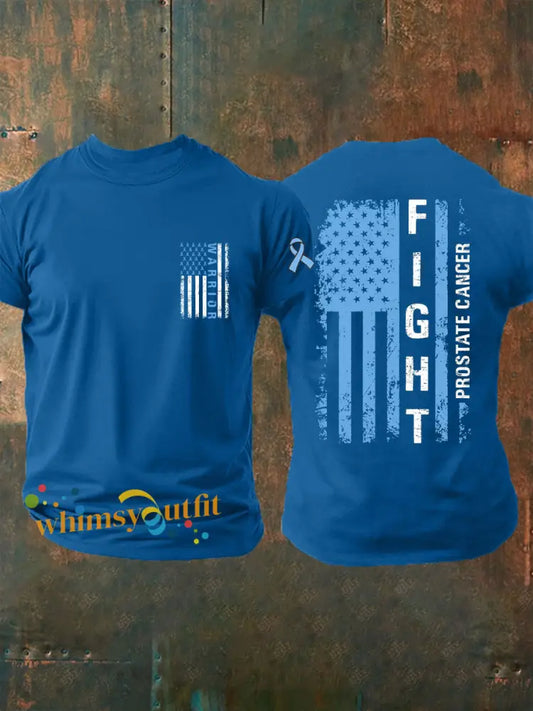 Men’s Prostate Cancer Awareness Print Casual T Shirt Blue / S