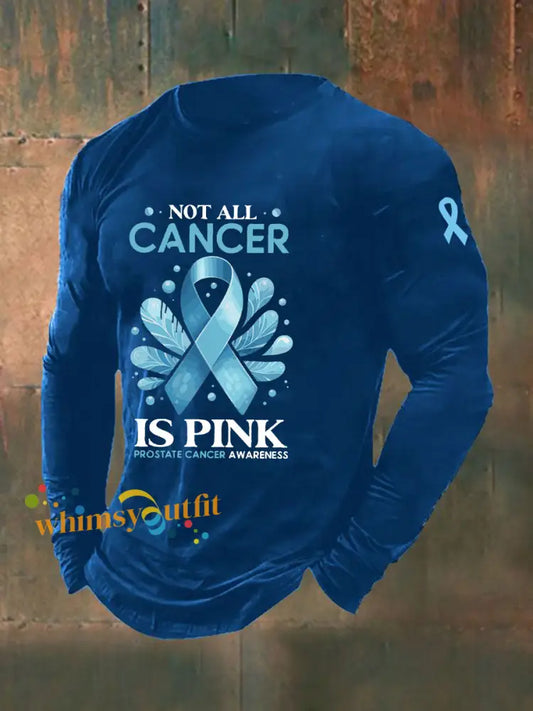 Men’s Prostate Cancer Awareness Print Casual T Shirt Blue / S