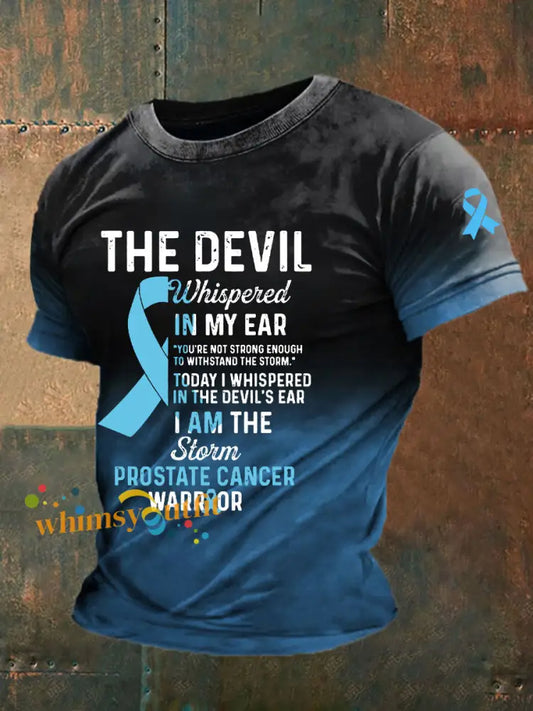 Men’s Prostate Cancer Awareness Print Casual T Shirt Blue / S