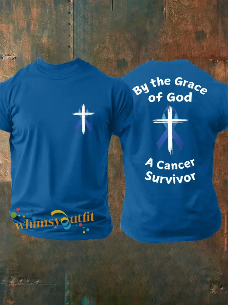 Men’s Prostate Cancer Awareness Print Casual T Shirt Blue / S