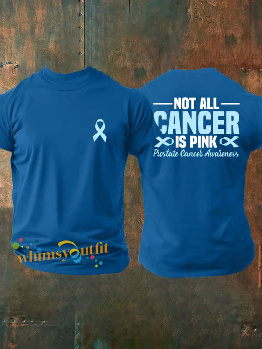 Men’s Prostate Cancer Awareness Print Casual T Shirt Blue / S