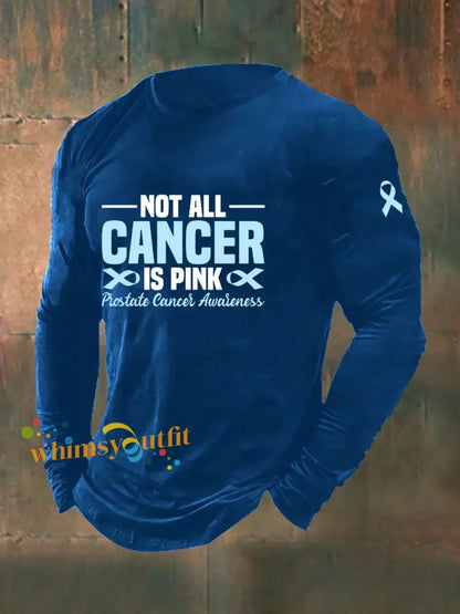 Men’s Prostate Cancer Awareness Print Casual T Shirt Blue / S