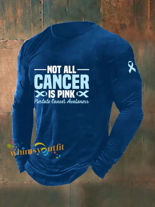 Men’s Prostate Cancer Awareness Print Casual T Shirt Blue / S