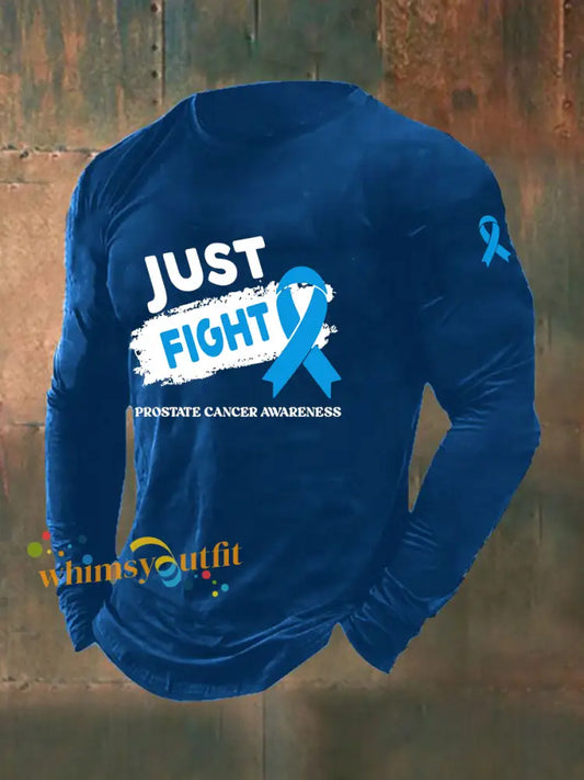 Men’s Prostate Cancer Awareness Print Casual T Shirt Blue / S