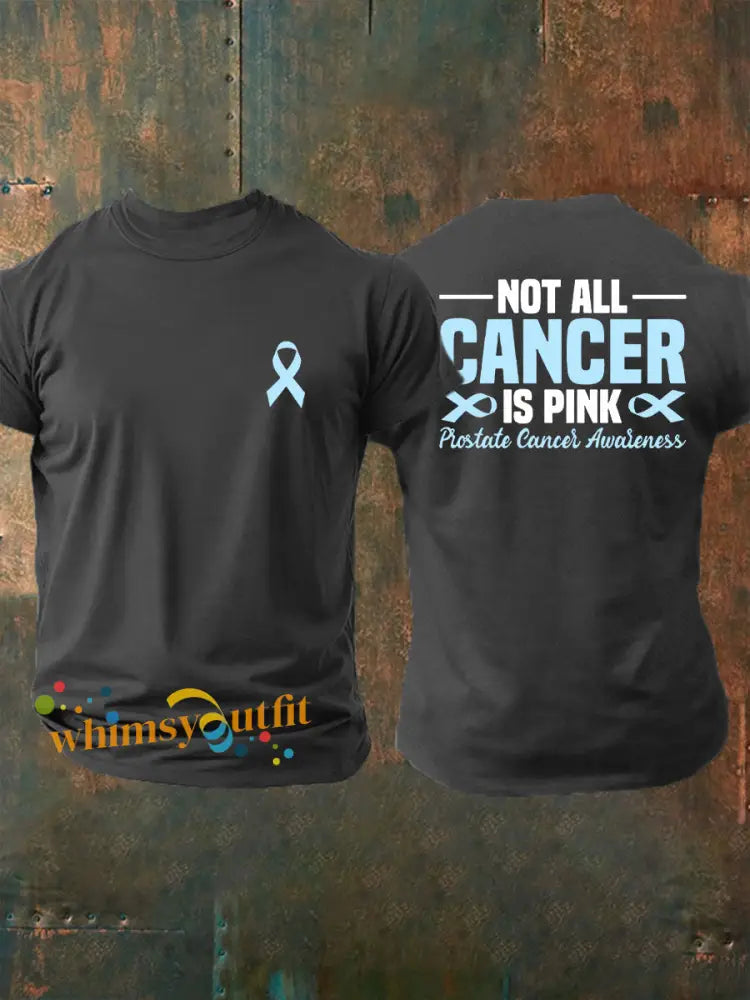 Men’s Prostate Cancer Awareness Print Casual T Shirt Dark Gray / S