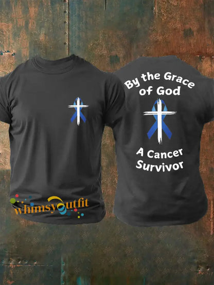 Men’s Prostate Cancer Awareness Print Casual T Shirt Dark Gray / S