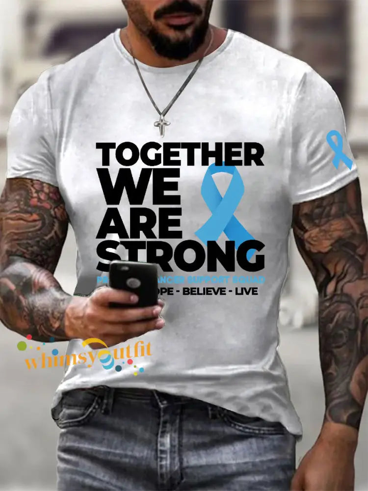 Men’s Prostate Cancer Awareness Print Casual T Shirt White / S