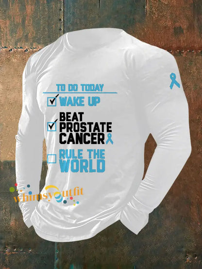 Men’s Prostate Cancer Awareness Print Casual T Shirt White / S