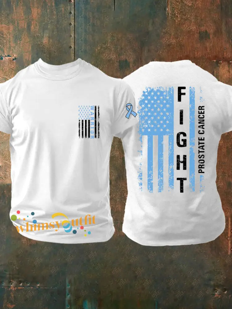 Men’s Prostate Cancer Awareness Print Casual T Shirt White / S