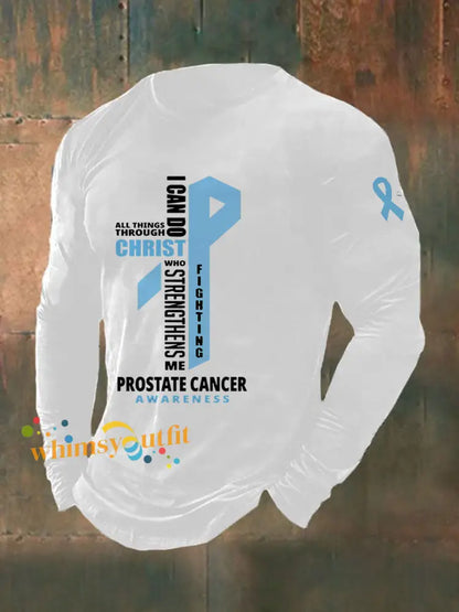 Men’s Prostate Cancer Awareness Print Casual T Shirt White / S