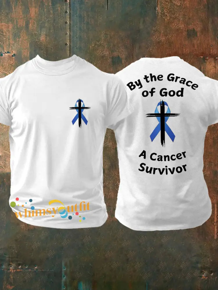 Men’s Prostate Cancer Awareness Print Casual T Shirt White / S