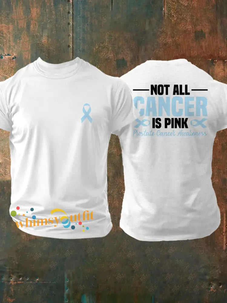 Men’s Prostate Cancer Awareness Print Casual T Shirt White / S