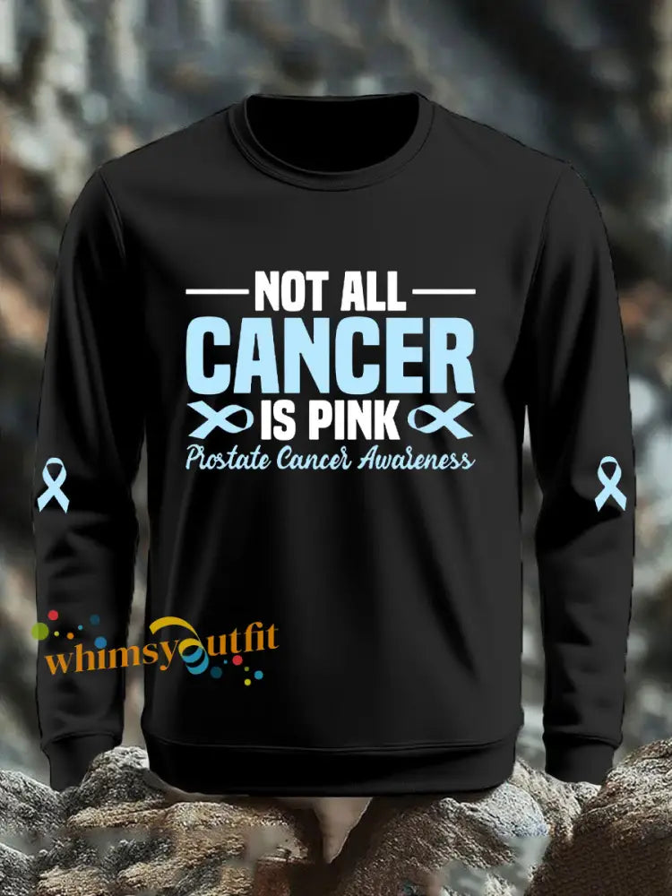Men’s Prostate Cancer Awareness Print Casual Top Black / S