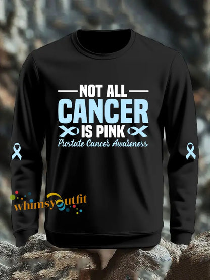 Men’s Prostate Cancer Awareness Print Casual Top Black / S