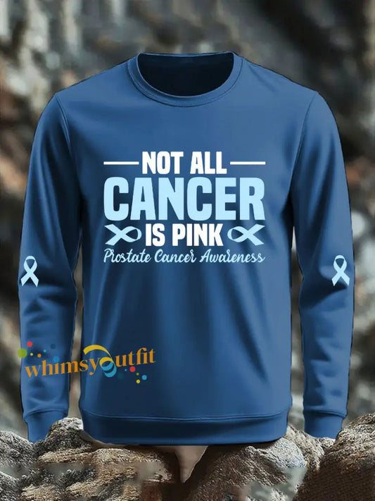 Men’s Prostate Cancer Awareness Print Casual Top Blue / S